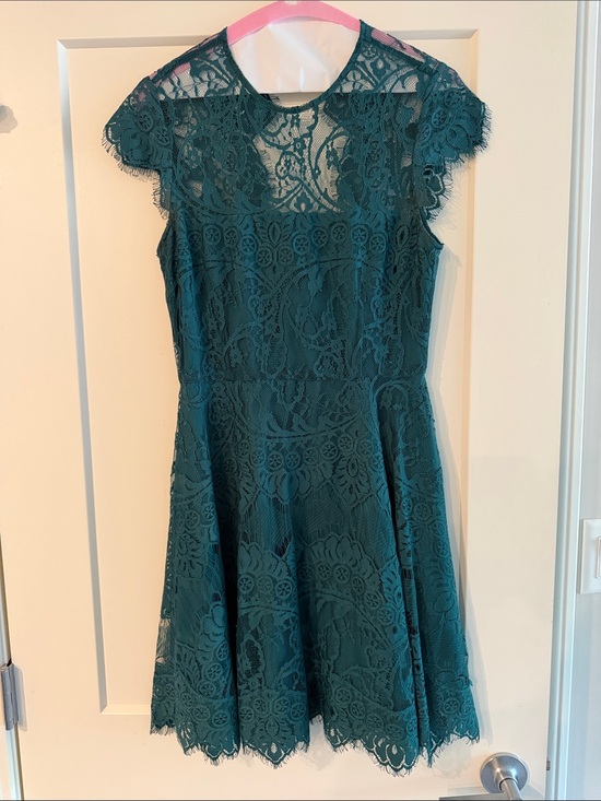 BB Dakota Dresses & Skirts - BB Dakota Teal Lace Fit-and-Flare Mini Dress